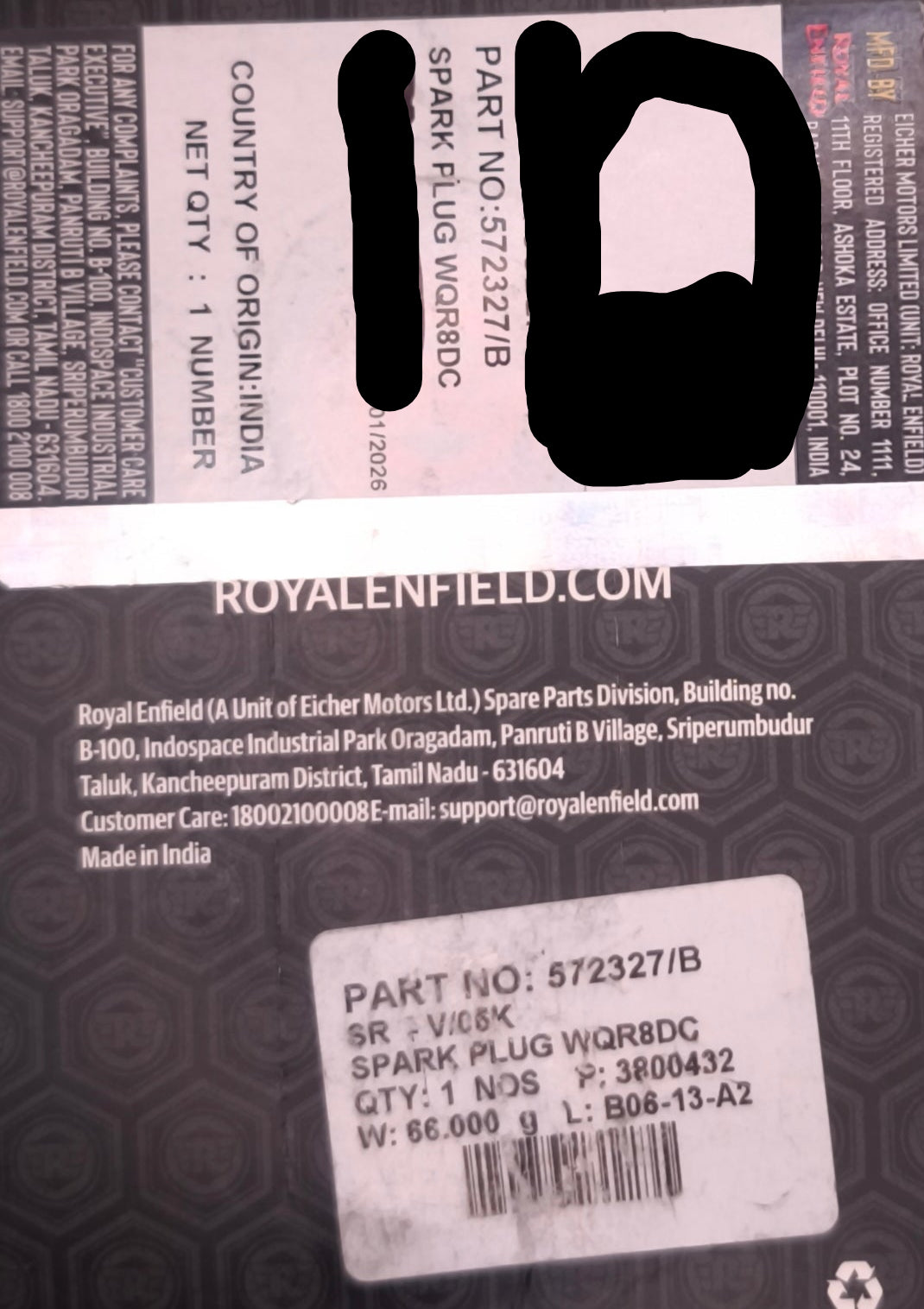 Originalzündkerze Royal Enfield Classic/Bullet 500_572327/B