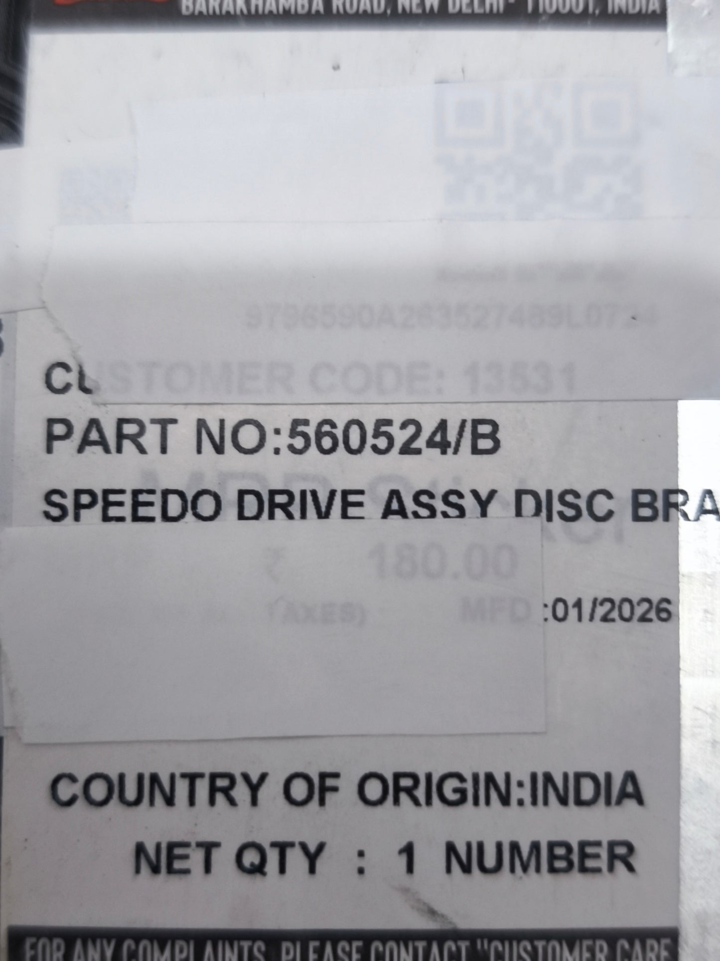 Speedometer drive for Royal Enfield / ELECTRABullet -500-560524