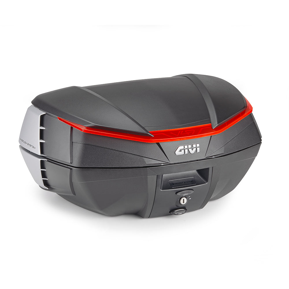 Valigia GIVI V49 AIR Nera con Catadiottro Rosso e Cover Verniciabili