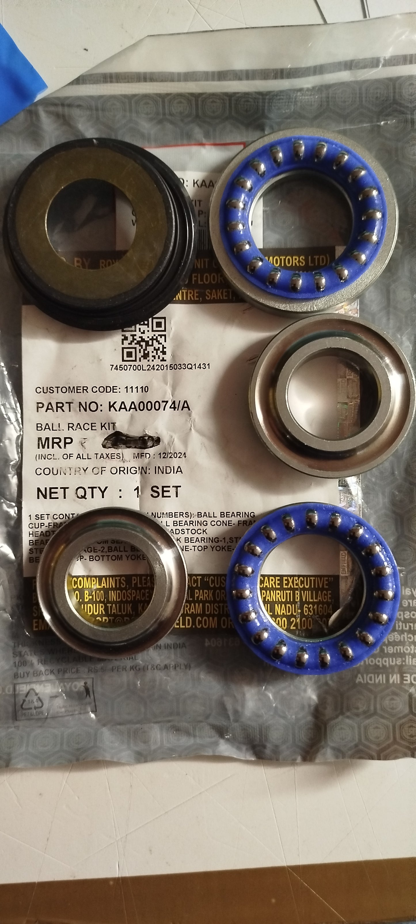 Steering Bearings - Ball Race Kit for Royal Enfield METEOR 350 - KAA00074/A