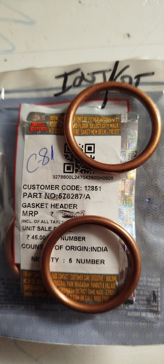 Exhaust Gasket - Original Royal Enfield - 650Cc - 576287/A
