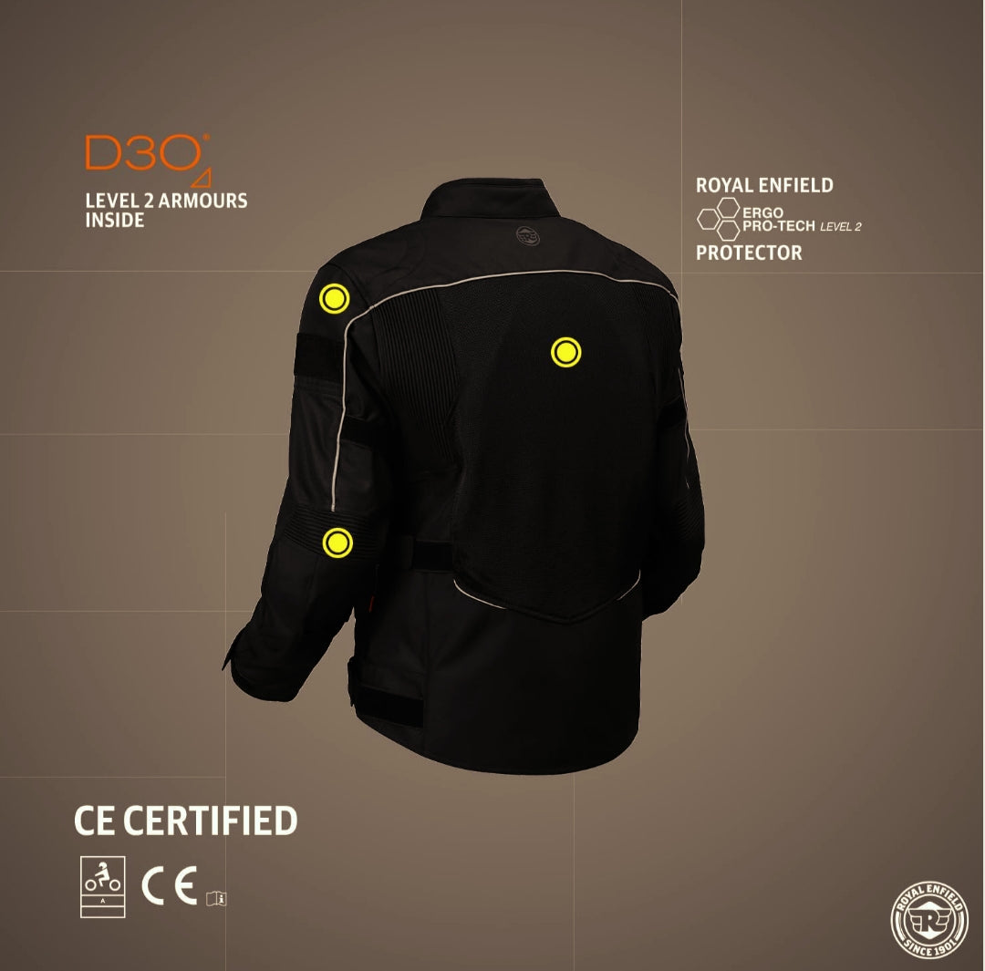 ROYAL ENFIELD EXPLORER V4 PRO JKT - CE approved - BLACK