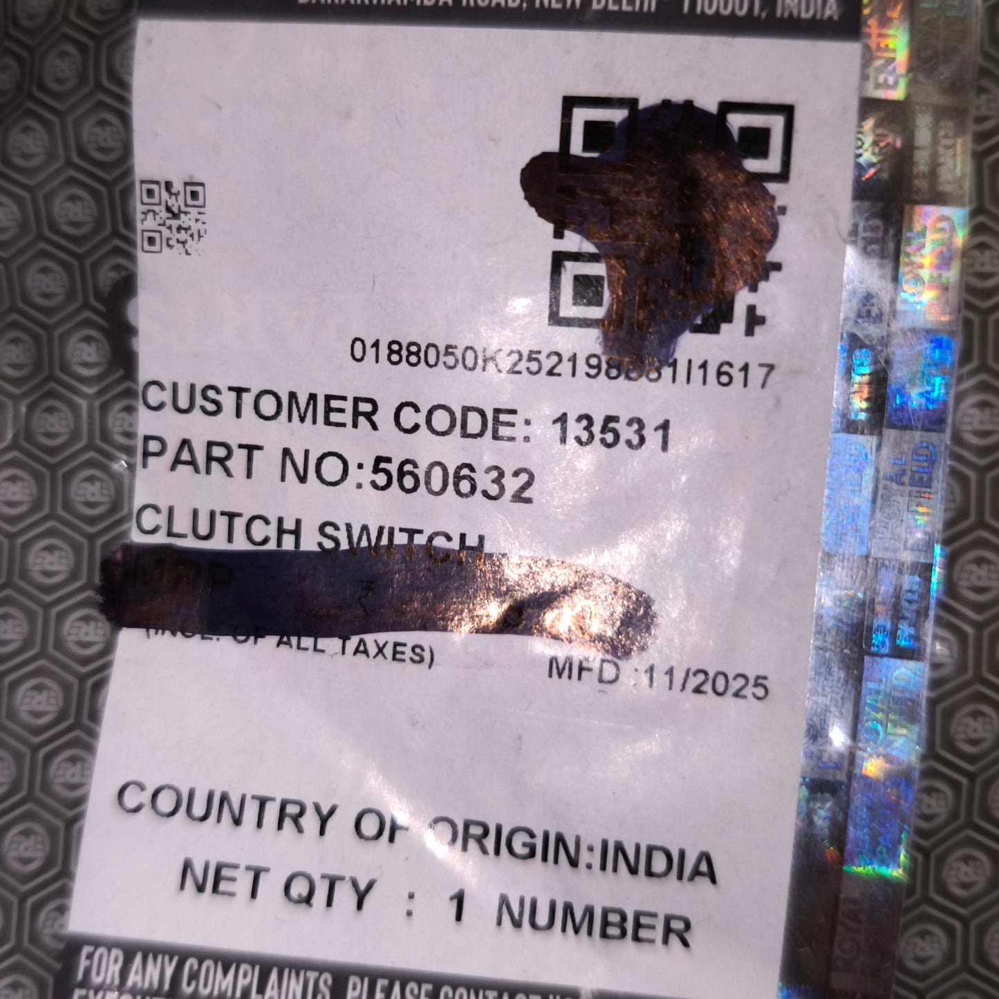 Interruttore del Freno Anteriore originale Royal Enfield - 560632