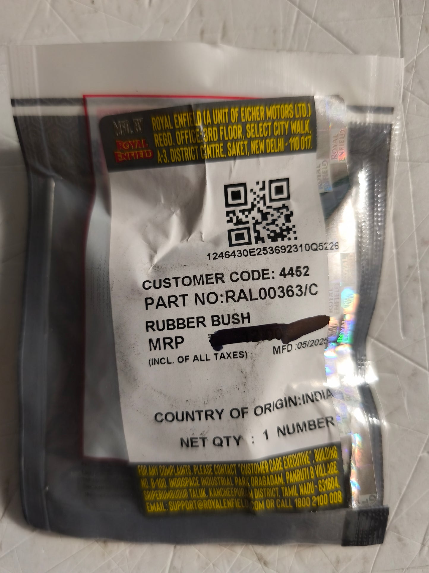 Handlebar Riser Rubbers - Himalayan/ Guerrilla 450- RAL00363/C