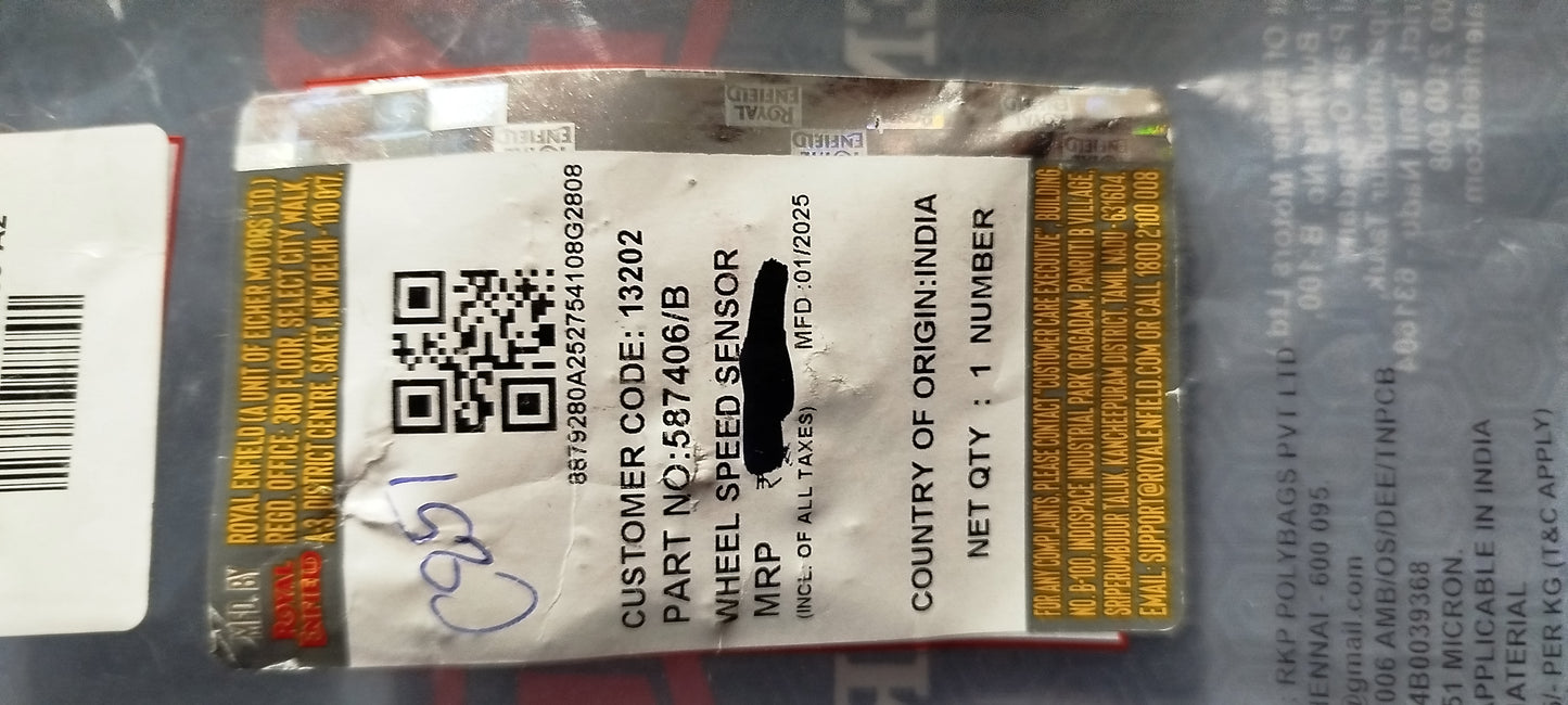 Conta KM- Himalayan 411 587406/B - WHEEL SPEED SENSOR