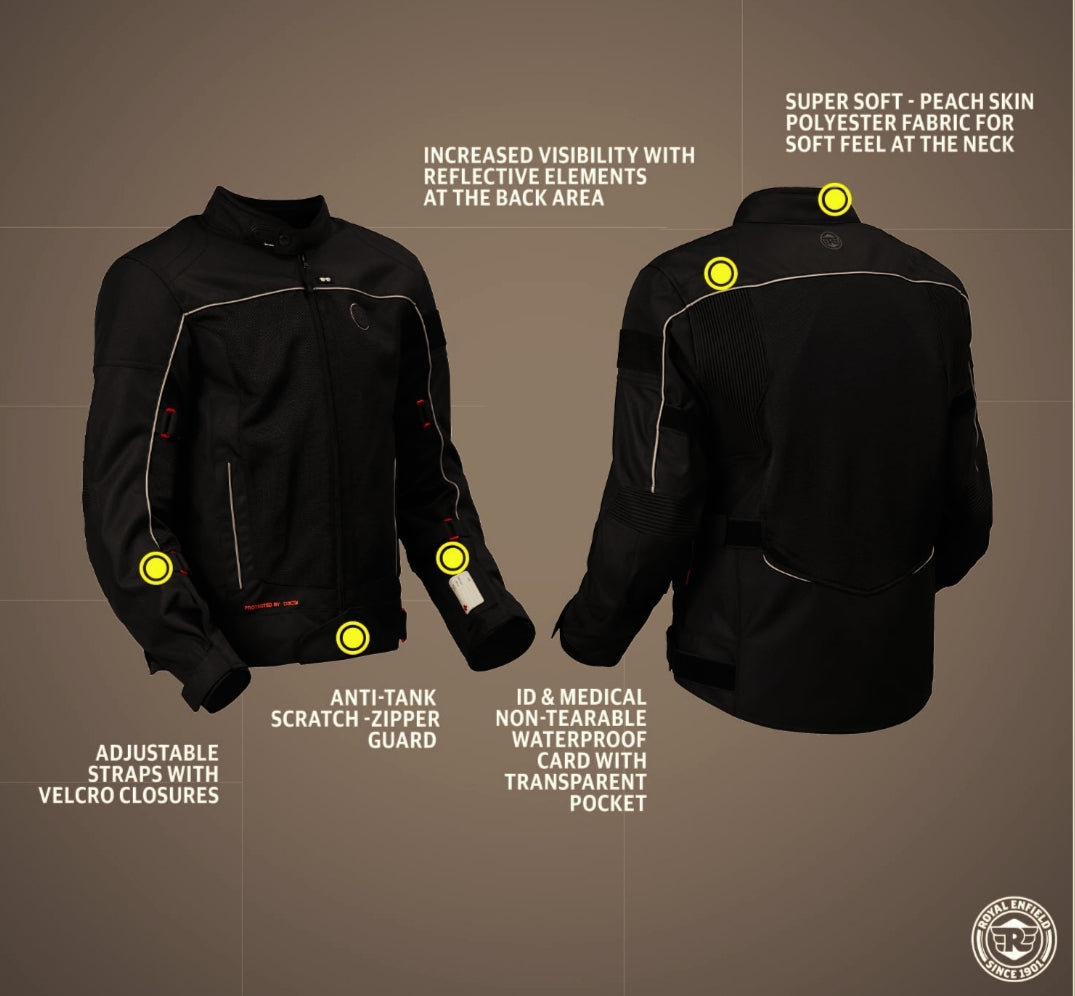 ROYAL ENFIELD EXPLORER V4 PRO JKT - CE approved - BLACK