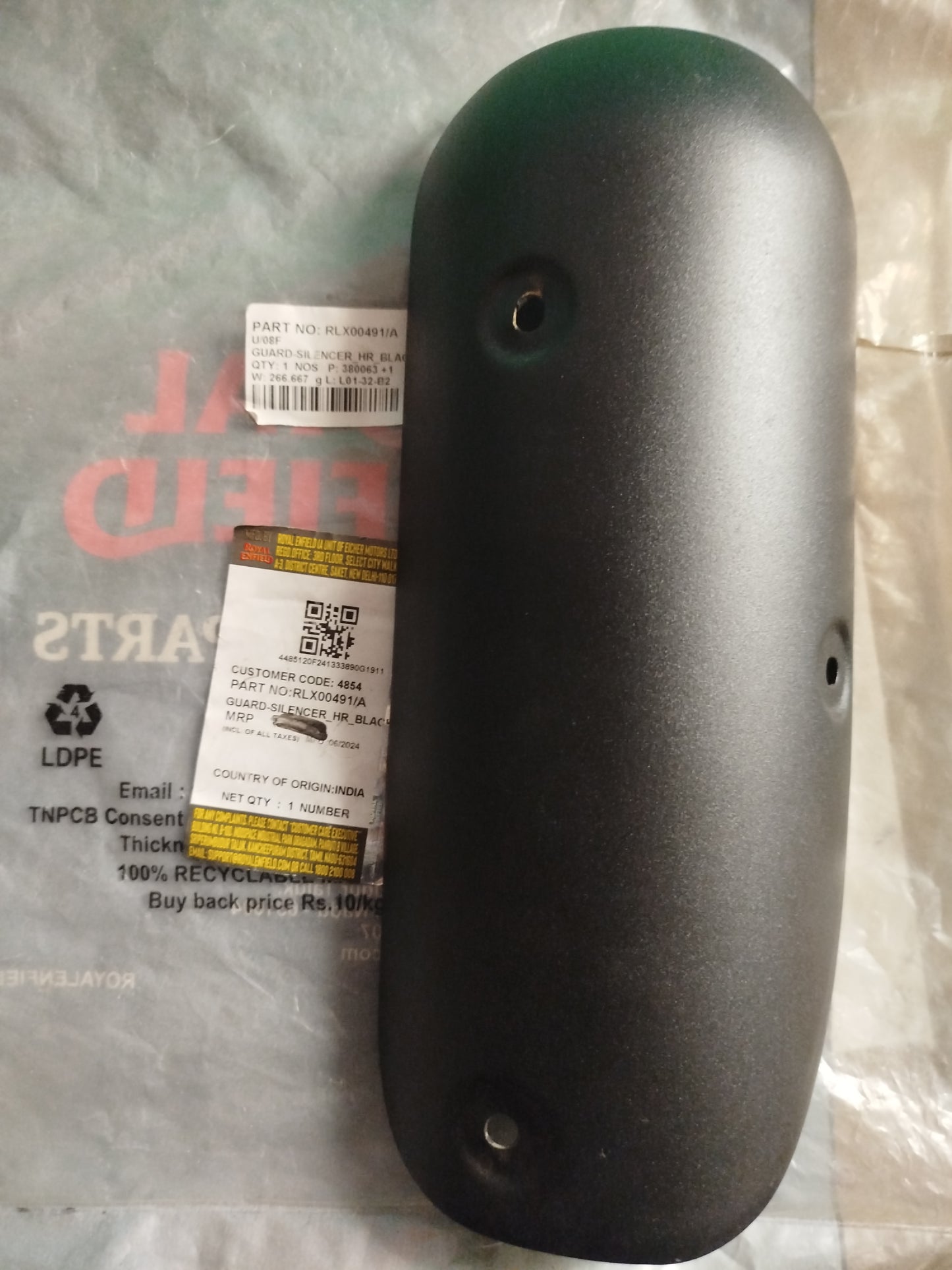 Meteor 350 Fireball Muffler Cover - RLX00491/A - GUARD-SILENCER-HR BLACK
