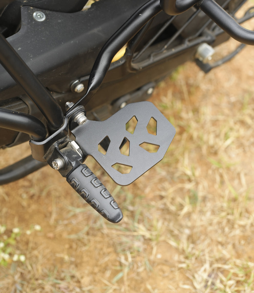 Extended passenger footpegs for the Royal Enfield Himalayan 450 - Moto Torque
