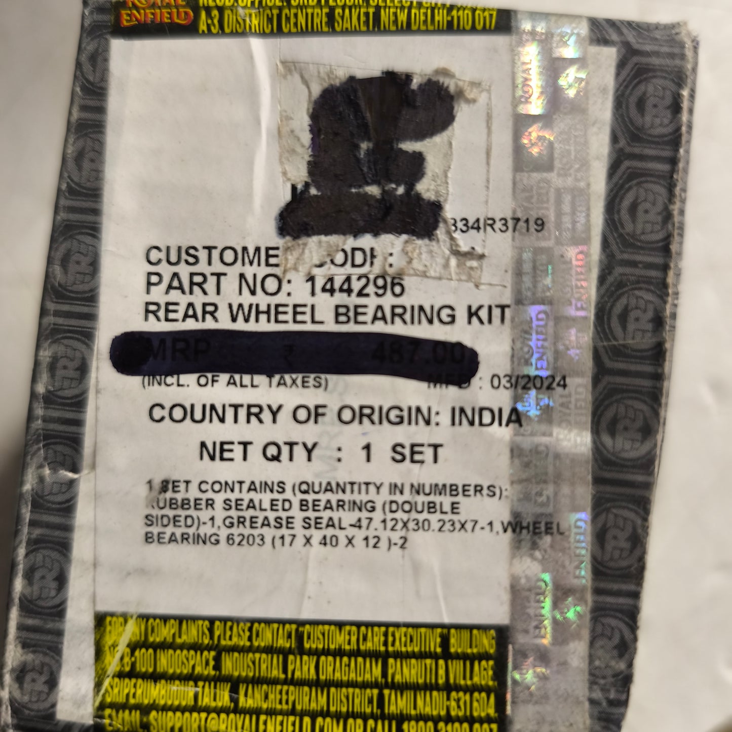 Original Royal Enfield Classic 500-144296 Hinterradlagersatz