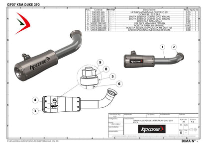Hp Corse Exhaust -KTM - KTM - 390 DUKE 2017-2020 GP-07 SATIN
