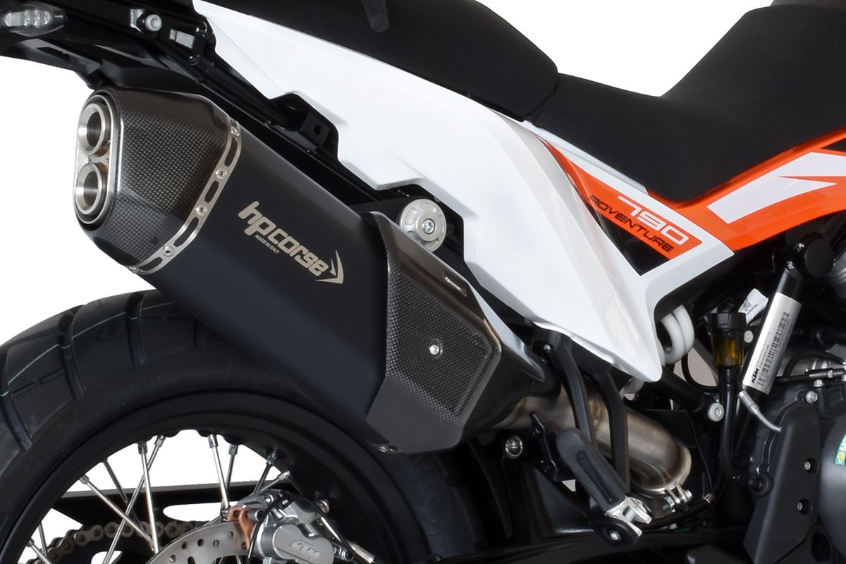 Scarico Hp Corse -KTM - 790 ADVENTURE R RALLY 2019-2024 SPS CARBON SHORT TITANIUM-BLACK-SATIN