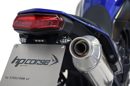 PORTA TARGA PER Scarico HP corse YAMAHA - TÉNÉRÉ 700 2019-2025 SHORT TITANIUM/ BLACK -PASSAGGIO ALTO