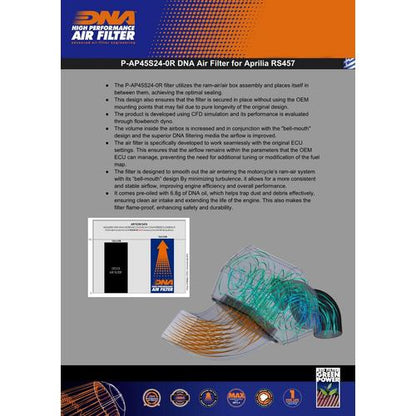 Filtro Aria DNA Aprilia RS 457 (24-25) P-AP45S24-0R
