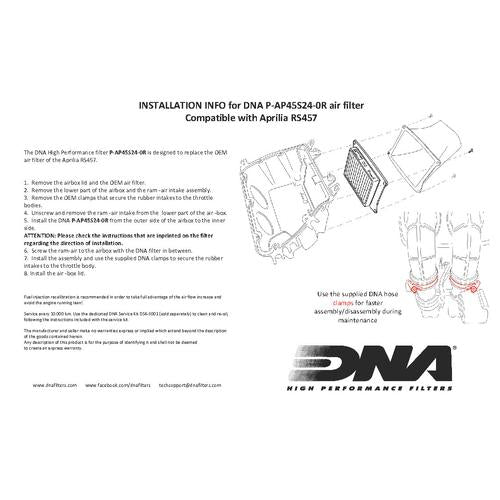 Filtro Aria DNA Aprilia RS 457 (24-25) P-AP45S24-0R