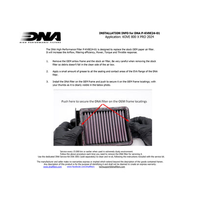 Filtro Aria DNA Kove 800 X Pro (24-25) P-KV8E24-01