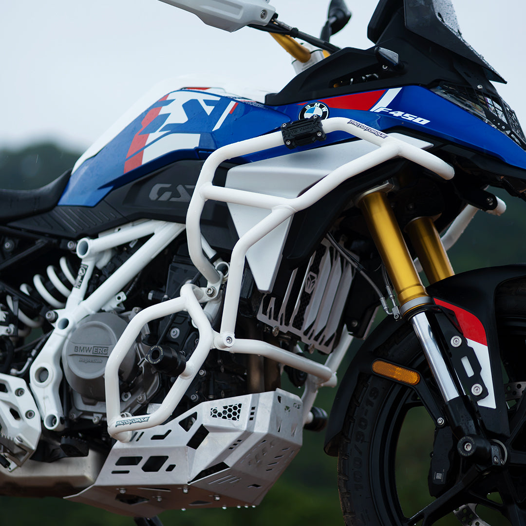 Paramotore Crash Guard Bianco Moto Torque per BMW F450 GS