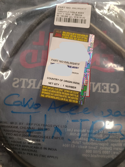 Cavo Acceleratore Per Royal Enfield HNTR 350 cc- RAL00247/F