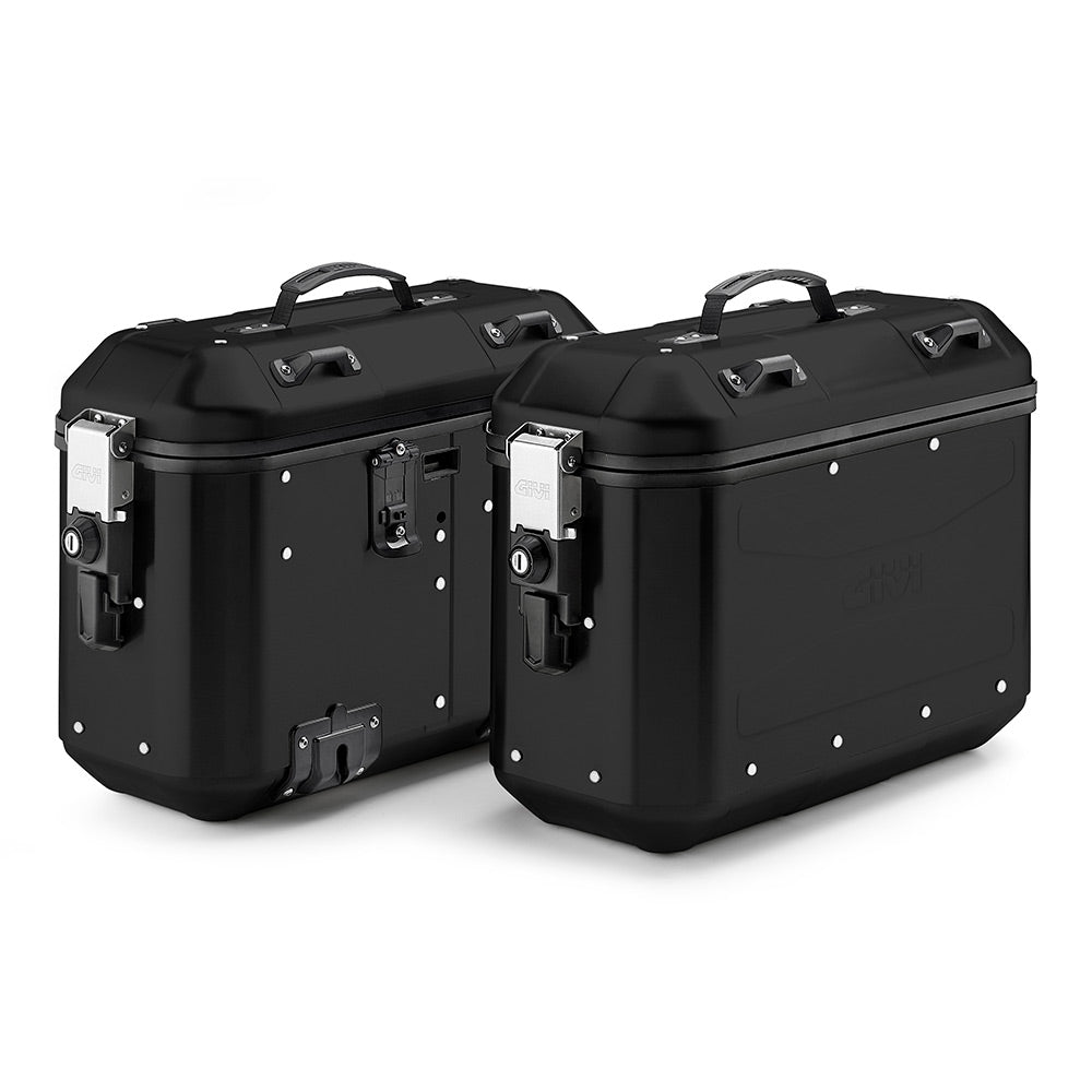 Coppia Valigie Moto GIVI Alluminio Verniciato Nero 36 lt DLMK36BPACK2