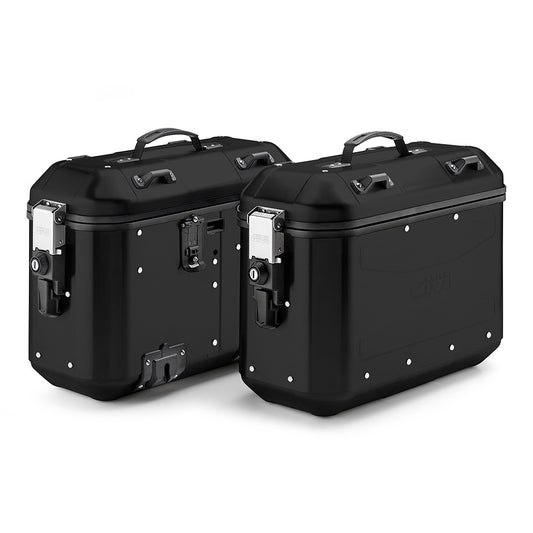 Coppia Valigie Moto GIVI Alluminio Verniciato Nero 36 lt DLMK36BPACK2