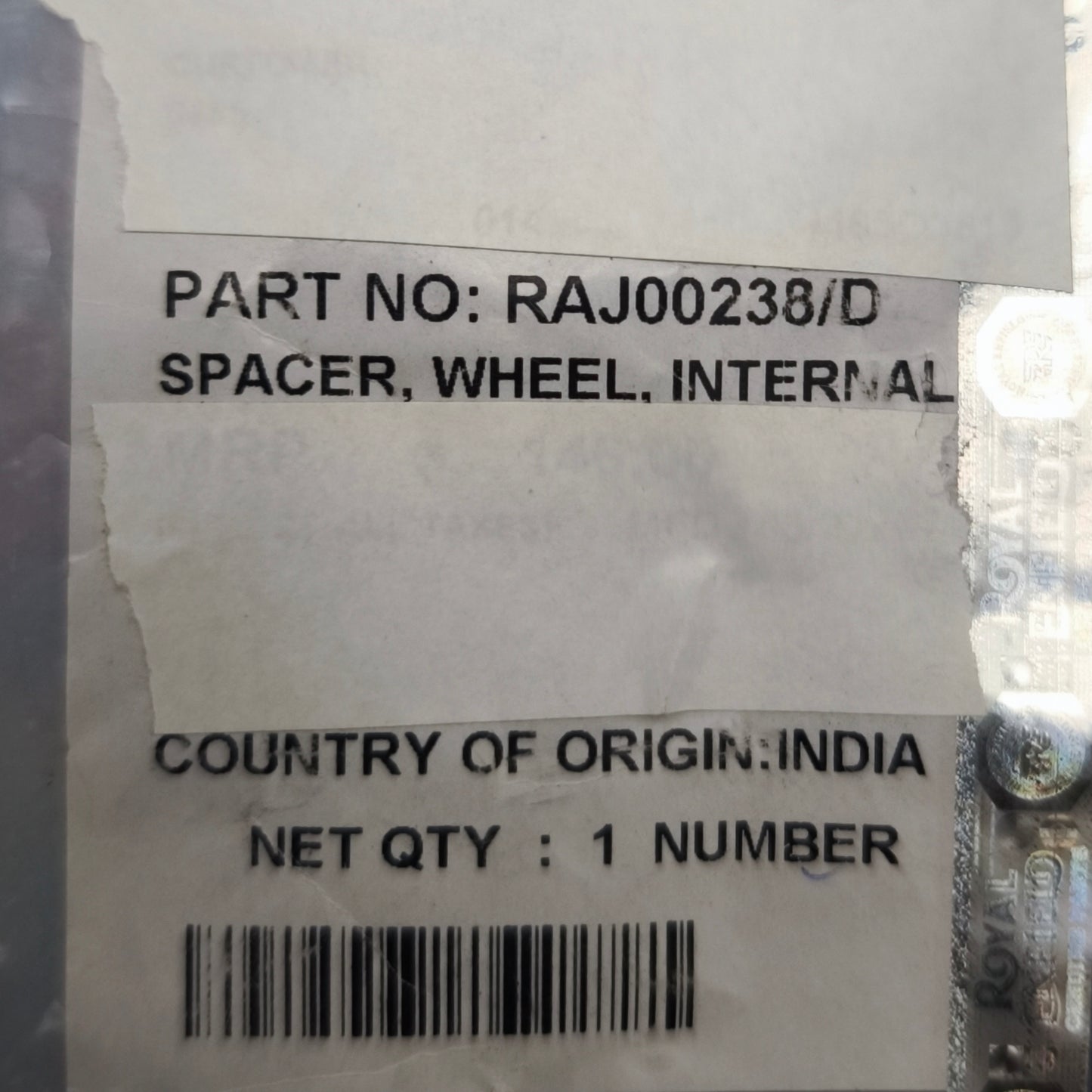 Distanziale Interno della Ruota Anteriore Originale Royal Enfield 450cc- RAJ00238