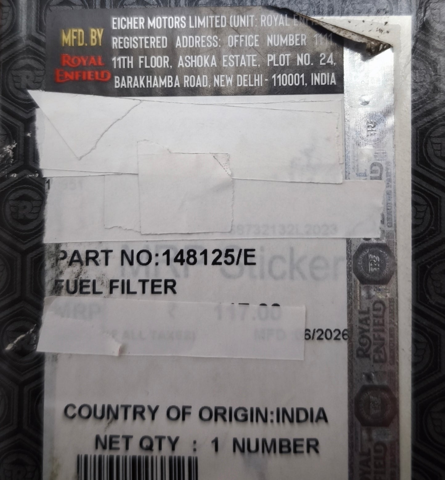 Filtro Benzina Originale Royal Enfield Interceptor/GT/BEAR 650- 148125
