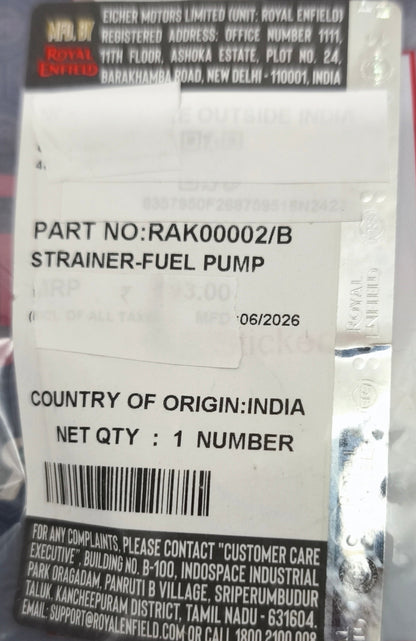 ORIGINAL Royal Enfield 350 Benzinpumpenfilter - RAK00002/B