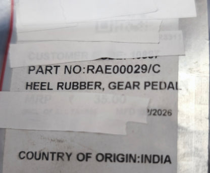 GEAR CHANGE LEVER HEEL RUBBER ROYAL ENFIELD 650- RAE00029/C