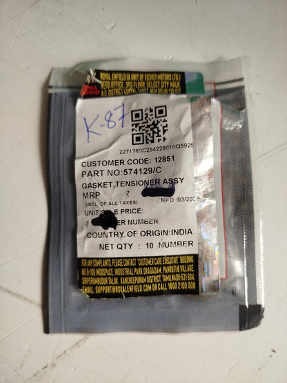 Guarnizione TENDI CATENA -GASKET Chain tensioner- 574129/C