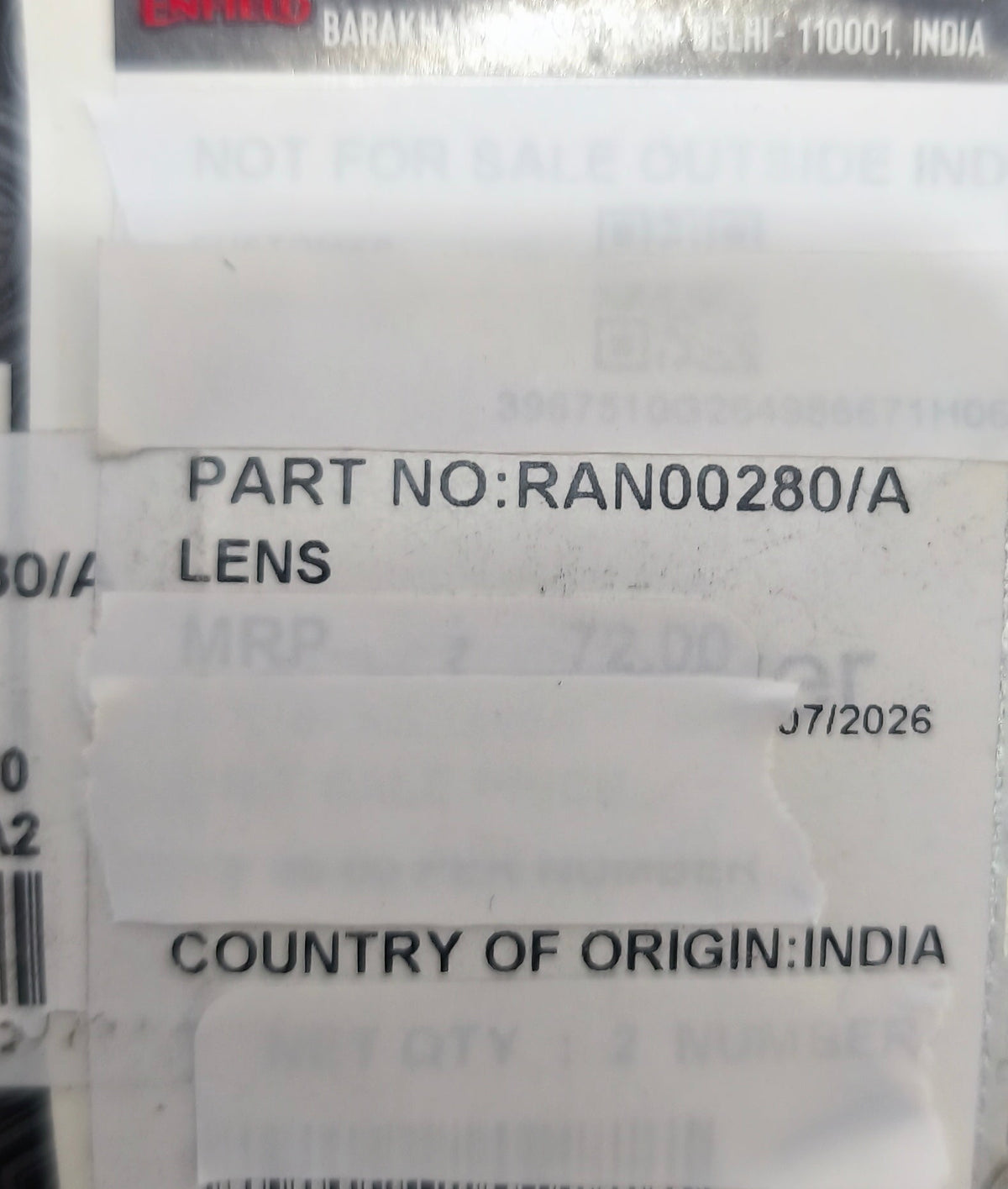 Lente indicatore Meteor 350cc Originale Royal Enfield- RAN00280/A