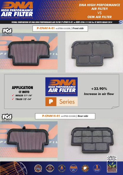 Filtro Aria DNA CF Moto 650 Series (16-23) P-CF6N14-01