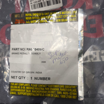 Original Royal Enfield Super Meteor 350 Bremspedal - RAE00409/C