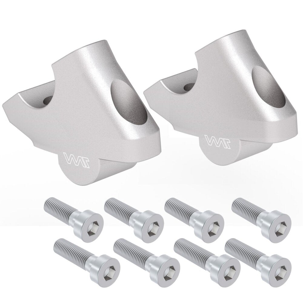 Riser manubrio con arretramento +30mm per Royal Enfield Super Meteor 650 - Argento