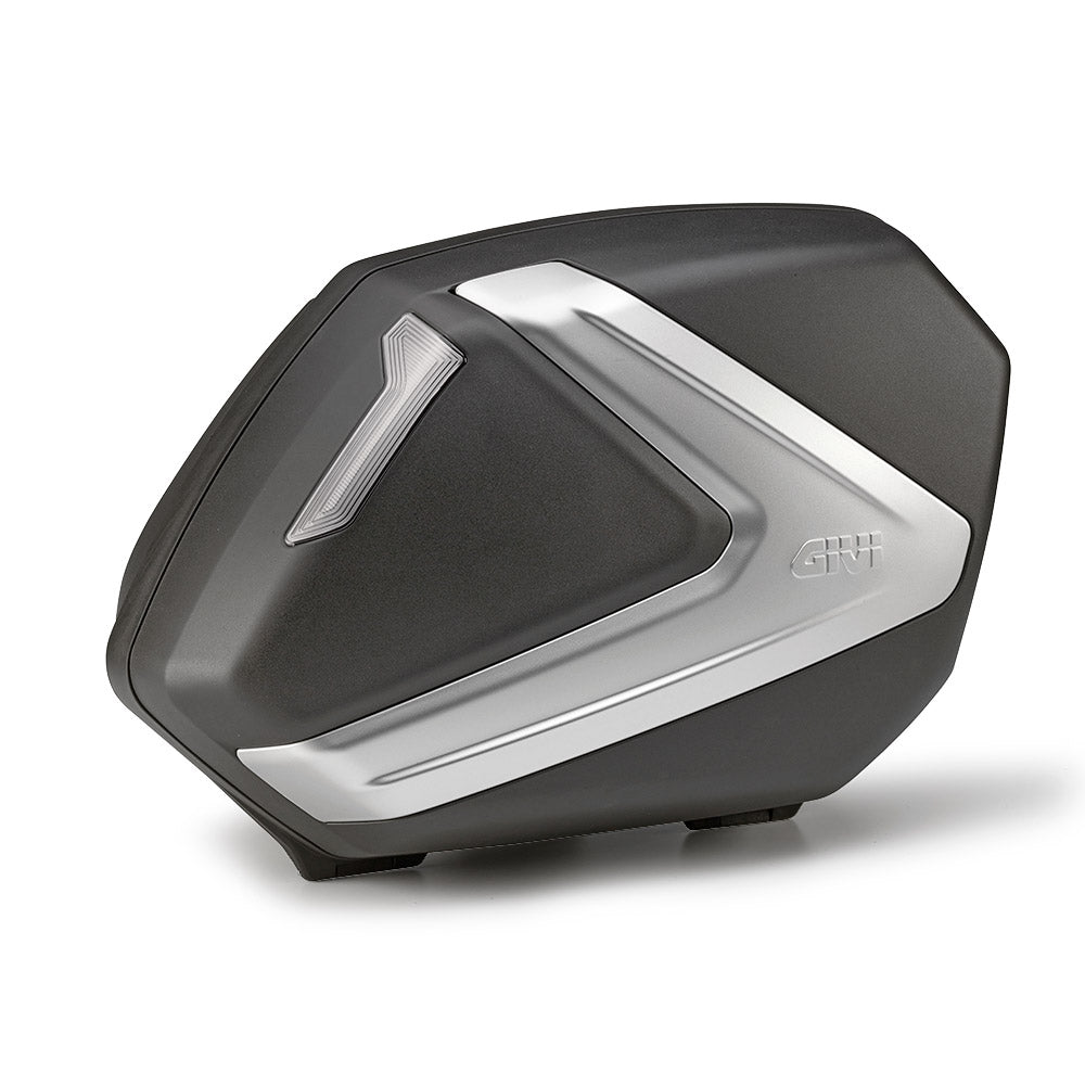 Coppia Valigie GIVI MONOKEY SIDE V37N 37 Litri Nere con Cover Argento Opaco e Catadiottri Rossi