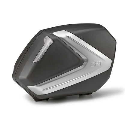 Coppia Valigie GIVI MONOKEY SIDE V37N 37 Litri Nere con Cover Argento Opaco e Catadiottri Rossi