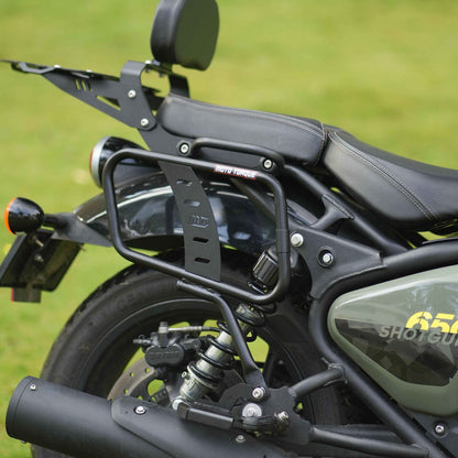 Vista laterale bauletto per shotgun e classic 650 royal enfield