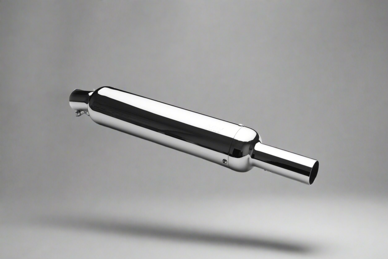 AEW-201 Exhaust Mufflers - Chrome - Interceptor 650