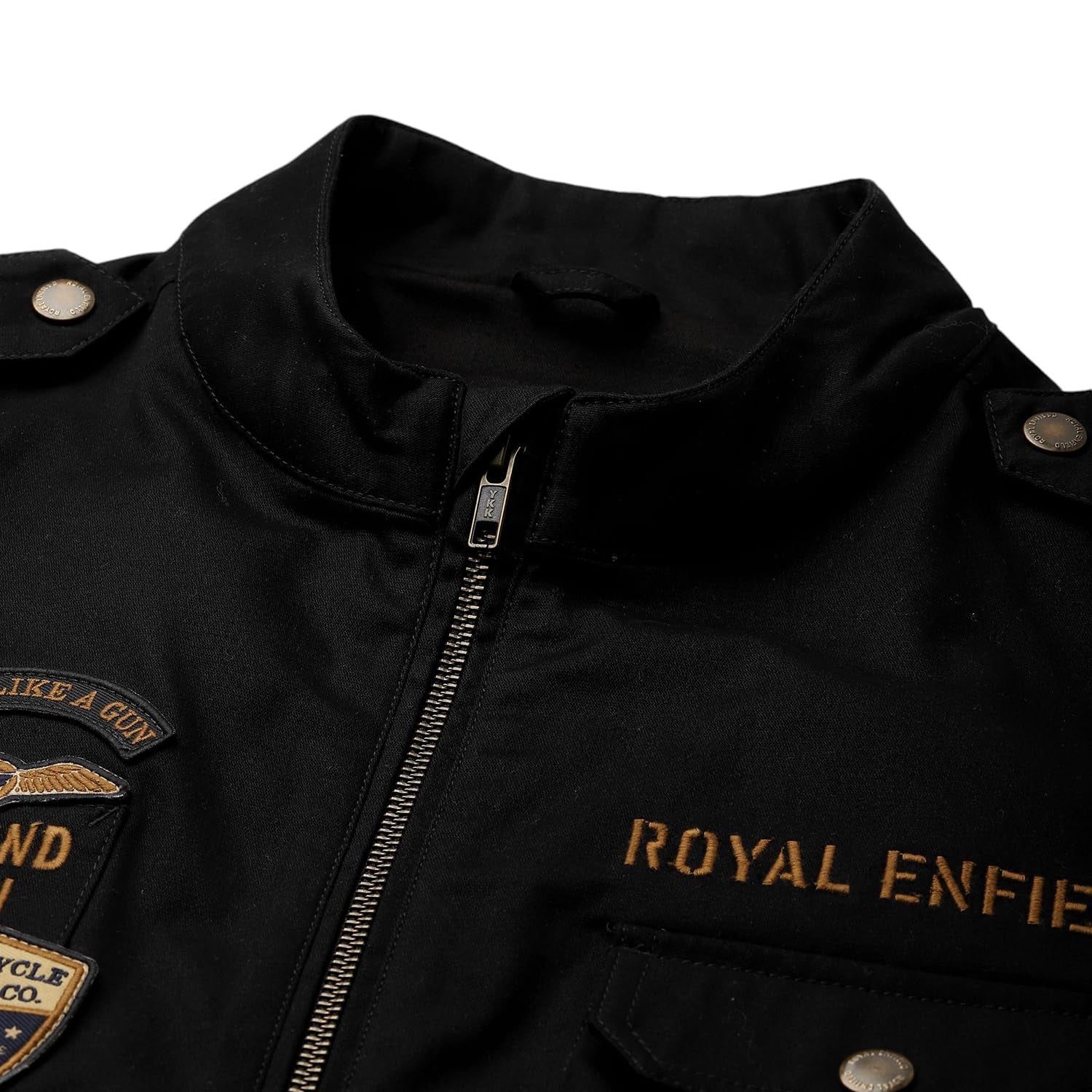colletto gilet con zip smanicato nero royal enfield