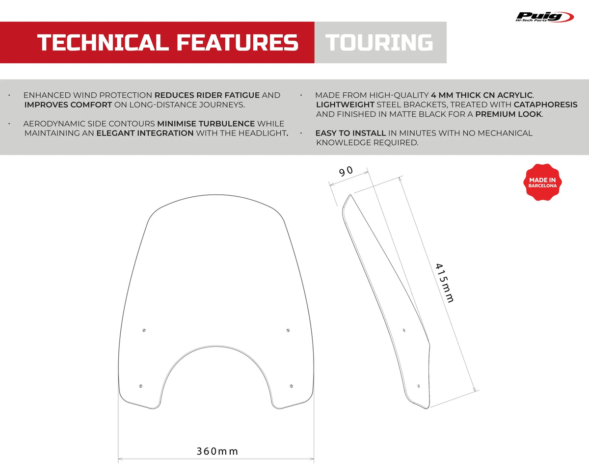 Cupolino Puig New Generation Touring per Royal Enfield Bear 650 - Cod. 23045