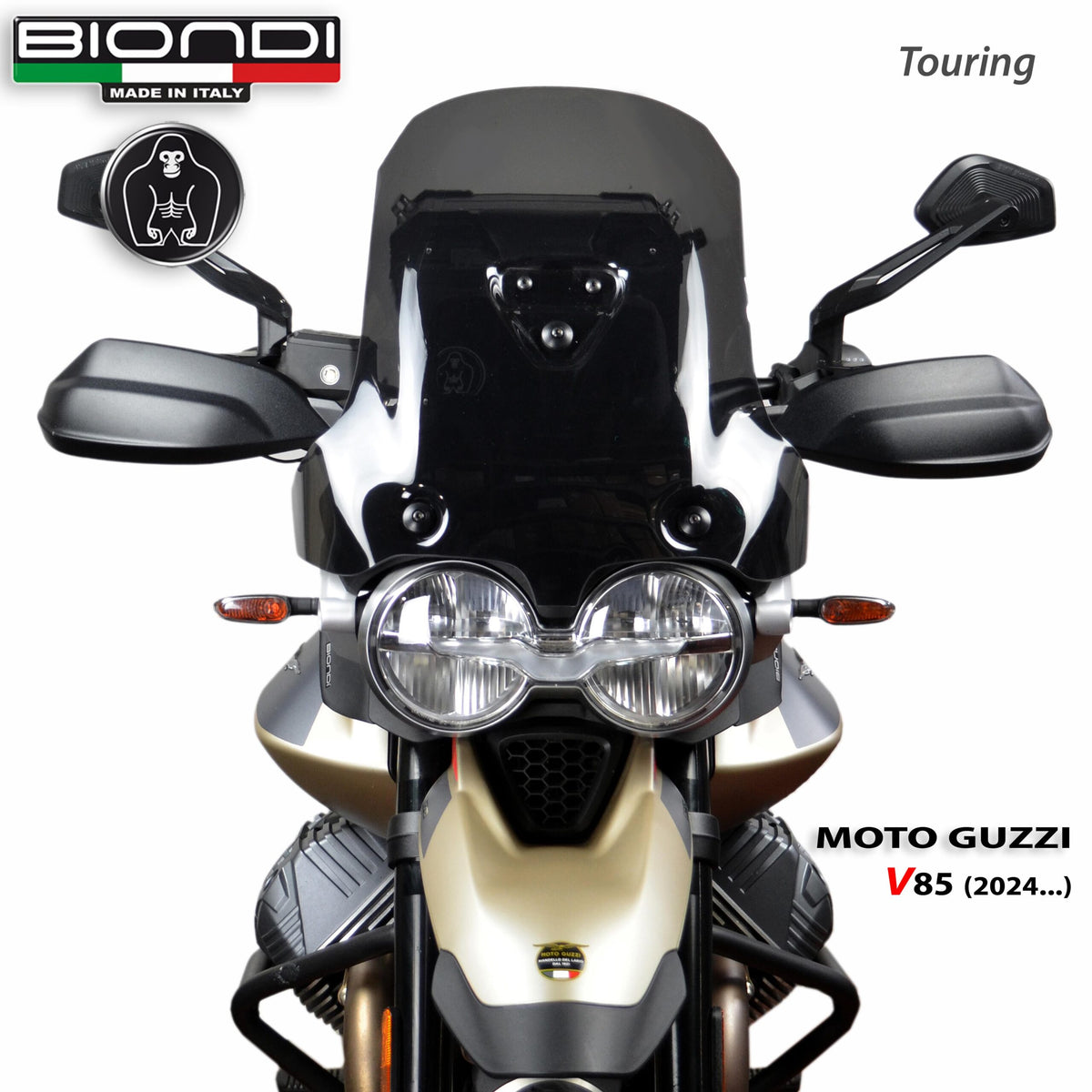 Cupolino Touring Fumè scuro per Moto Guzzi V85 TT, Strada e Travel - Cod. 8010519