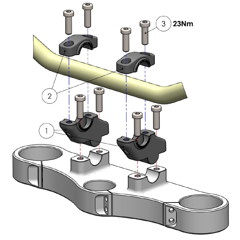 Riser Manubrio 30 MM per CF Moto 450 MT (CF400-8F,CF400-8H) 2024 - 2026