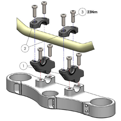 Angled Handlebar Risers - Offset for CF Moto 450 MT (CF400-8F, CF400-8H) 2024, 2025, 2026