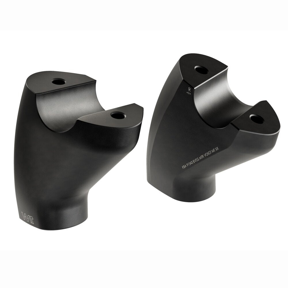 Rialzo manubrio 30 mm con arretramento 22 mm per Royal Enfield Shotgun 650 nero anodizzato - Cod. 45086