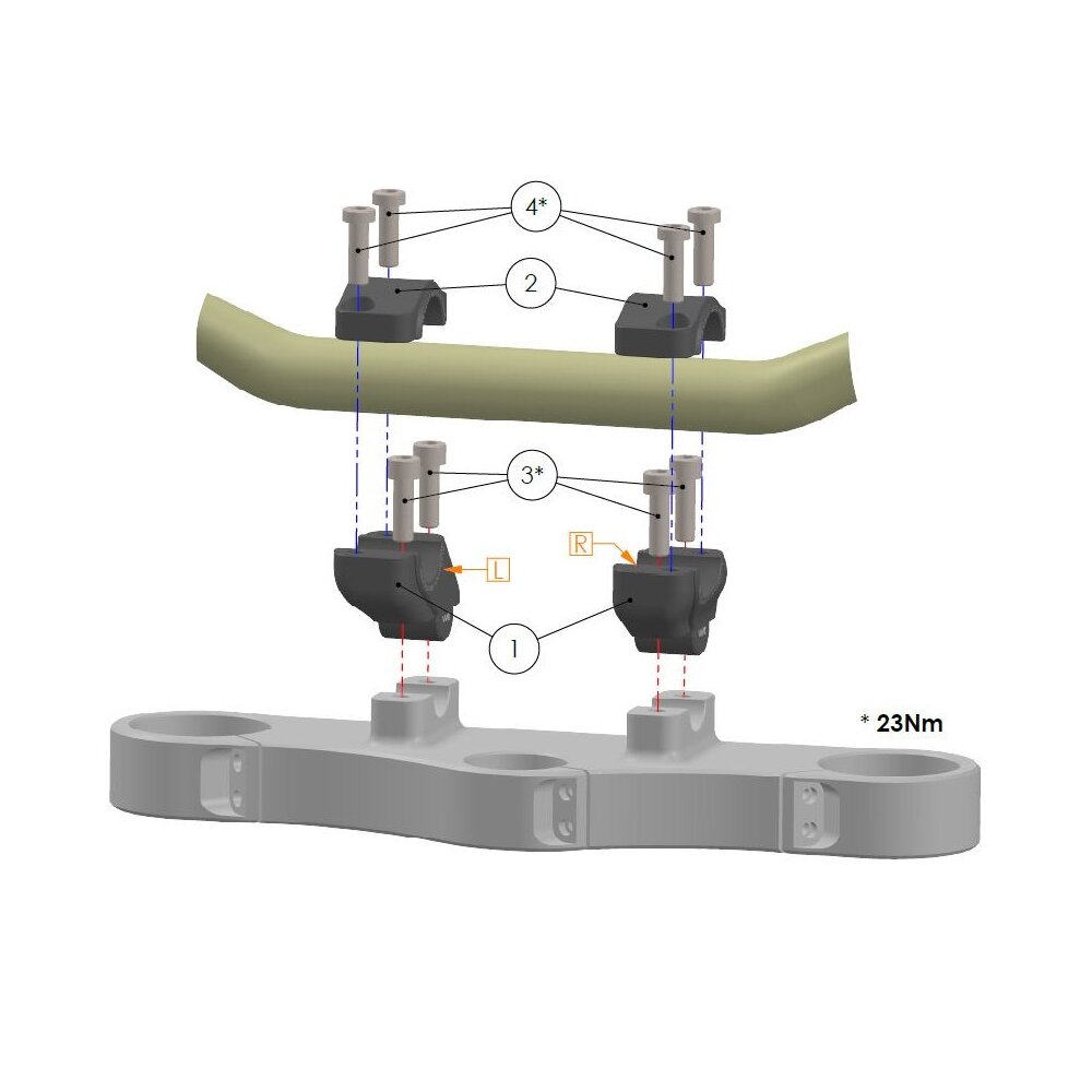 Riser con versamento su Fat-Bar per Royal Enfield Continental GT 535 - Cod. 37079