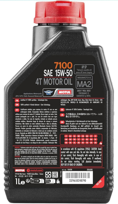 Olio MOTUL 15W-50 - 10W-50- 7100- 100%sintetico