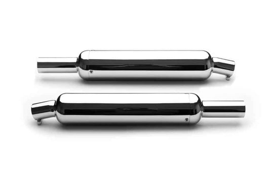 AEW-201 Exhaust Mufflers - Chrome - Interceptor 650