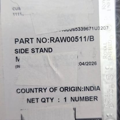 Cavalletto Laterale Nuovo Originale Royal Enfield Himalayan/Guerrilla  450Cc- RAW00511/B