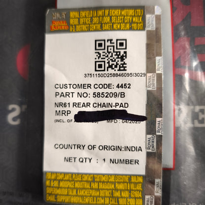 Pattino Catena posteriore NR61- Continental  GT 535- 585209/B