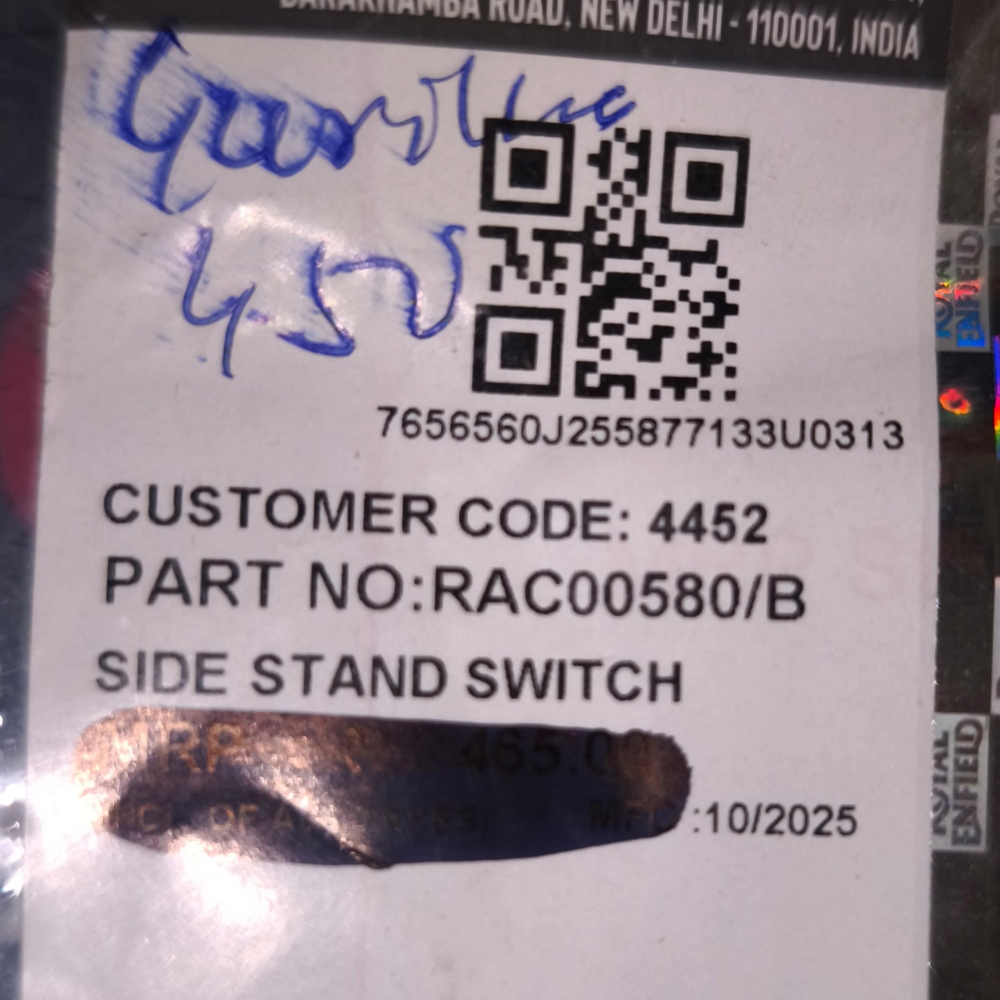 Sensore cavalletto Laterale Originale Himalayan Guerrilla 450- RAC00580/B