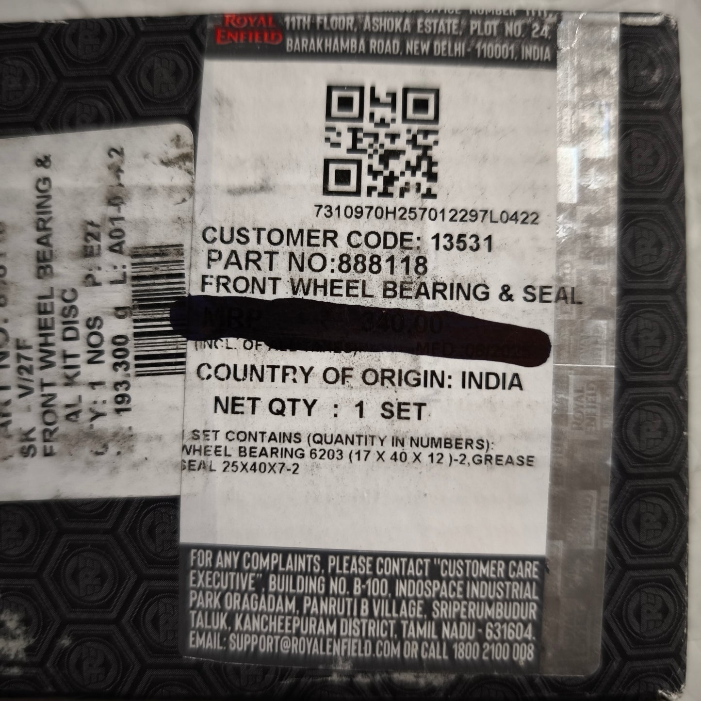 Kit cuscinetto anteriore Originale Royal Enfield Classic Bullet 500- 888118