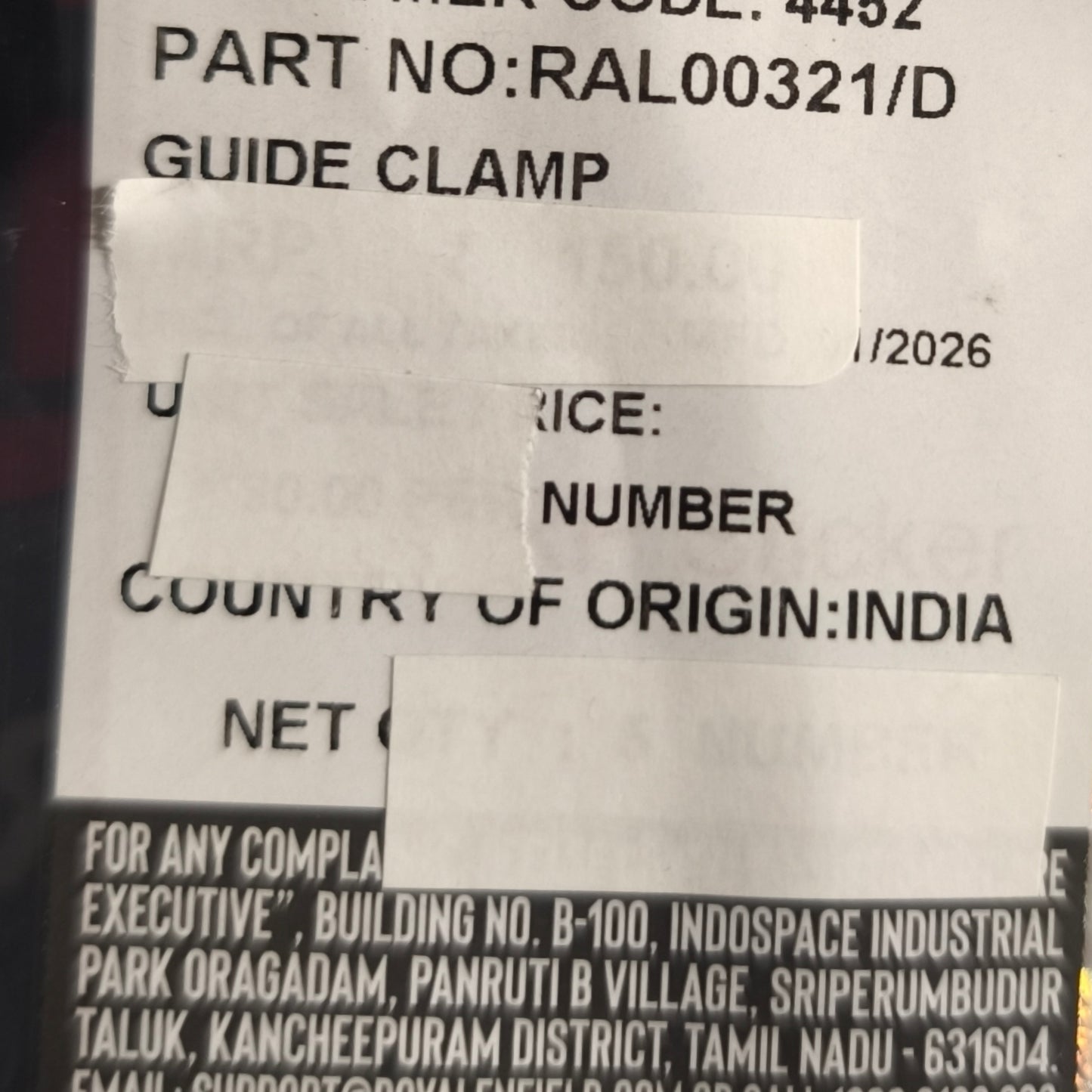Staffa Guida Cavi Originale Royal Enfield Himalayan450 -RAL00321/D